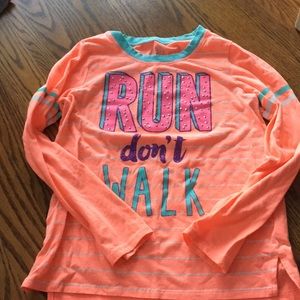 Neon orange striped longsleeve T Kohls size 10